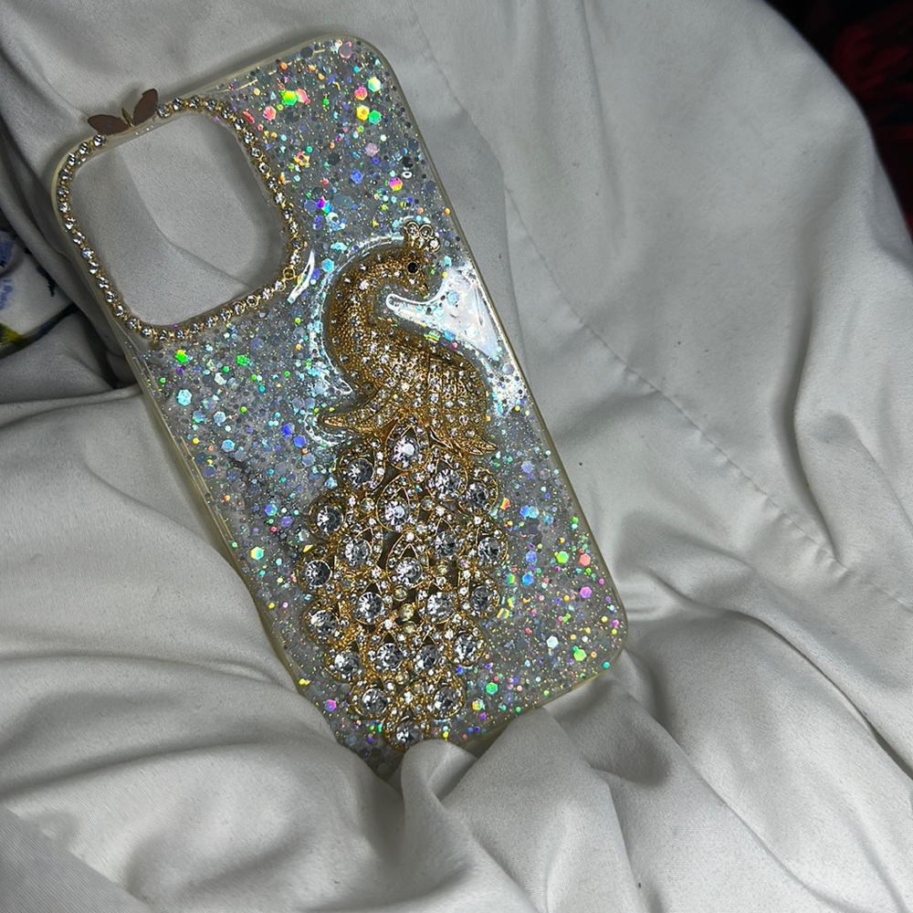 iPhone 13 Pro Max Case Diamond Peacock 🦚